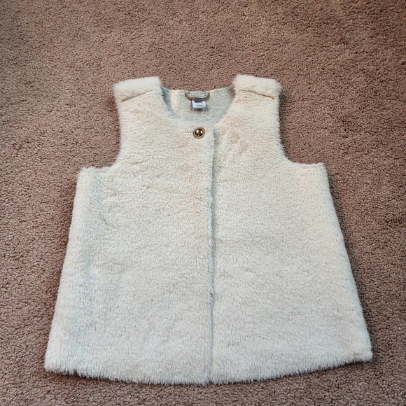Janie & Jack Cream Faux Fur Vest Sz 3 to4